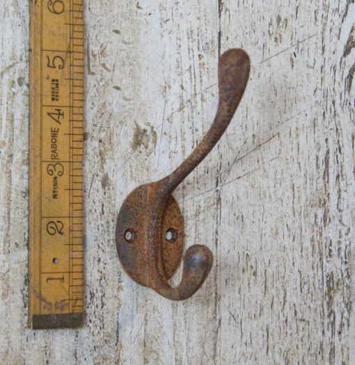 Hat & Coat Hook Victorian Cast Iron Rust 110mm / 4.5