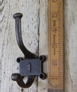 Coat Hook Double 2 Part Retro Ant Iron 125mm Number 1