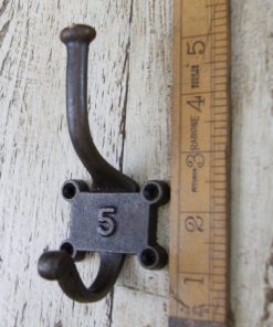 Coat Hook Double 2 Part Retro Ant Iron 125mm Number 5