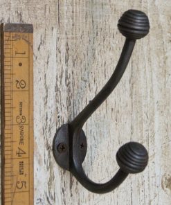 Hat and Coat Hook Beehive Ball Top Antique Iron 145mm