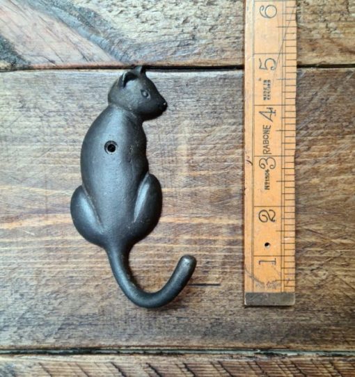Coat Hook CAT Cast Antique Iron 145mm