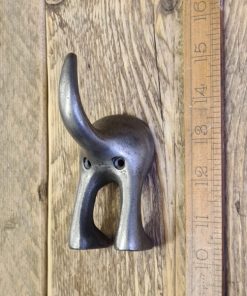 Coat Hook DOG TAIL Cast Antique Iron (MEDIUM) 4.5 / 115mm