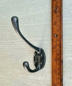 Hat & Coat Hook Victorian 4 Hole No Spine Ant Iron 110mm