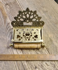 Toilet Roll Holder Victorian with Lid Solid Brass