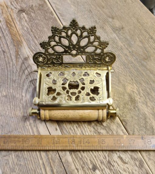 Toilet Roll Holder Victorian with Lid Solid Brass
