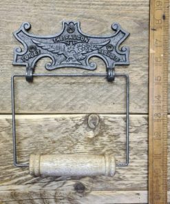 Toilet Roll Holder FALCON Wire & Wood Antique Iron