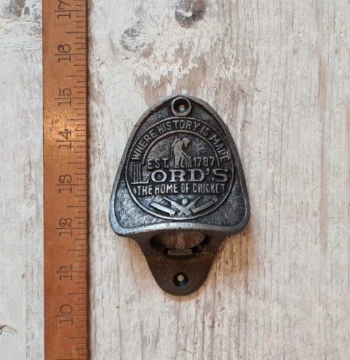Bottle Opener Wall Mounted THE OVAL LORDS CRICKET Cast Iron