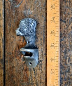 Bottle Opener Wall Mounted DOG FACE Cast Ant Iron