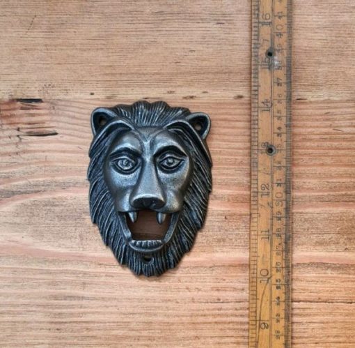 Bottle Opener Wall Mounted LION FACE Cast Ant Iron