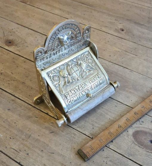 Toilet Roll Holder with Lid BURY ST LONDON 150mm Solid Brass