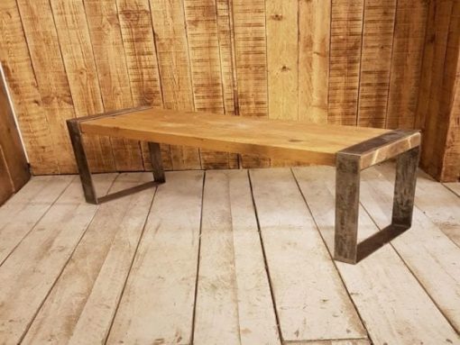 Bench End Coffee Table SLEEPER Ant Iron 410 x 300mm Gap 47mm