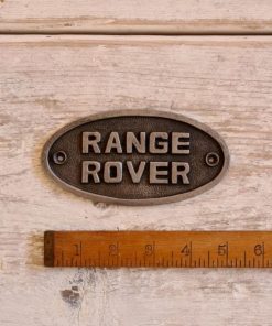 Plaque Oval RANGE ROVER Cast Antique Iron 68 x 165mm