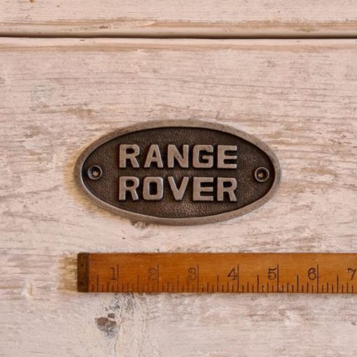 Plaque Oval RANGE ROVER Cast Antique Iron 68 x 165mm